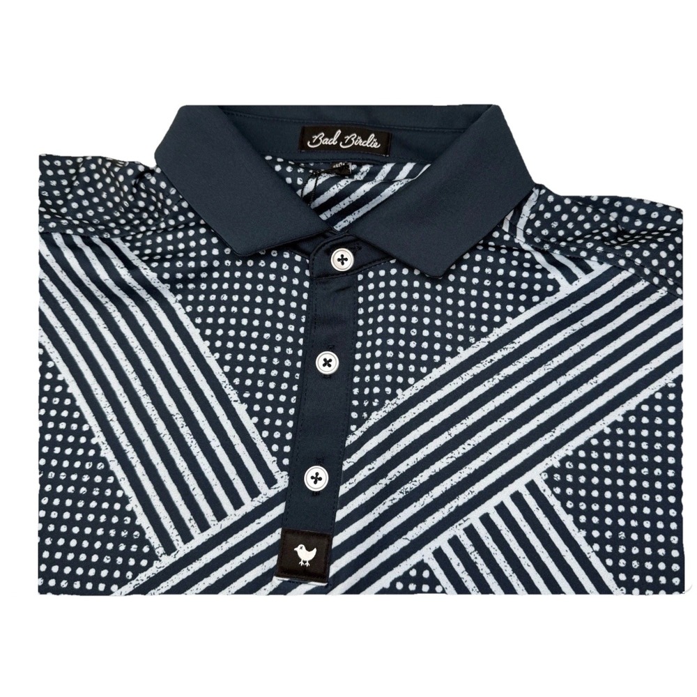 Bad Birdie Large‎ Golf Polo Shirt Mens  Blue retro boomin Golf Performance